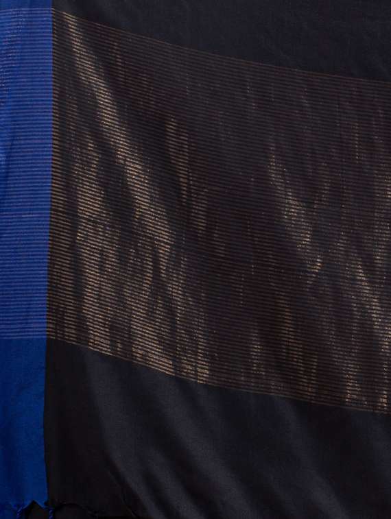 black cotton saree with blouse - 19866306 - Standard Image - 3