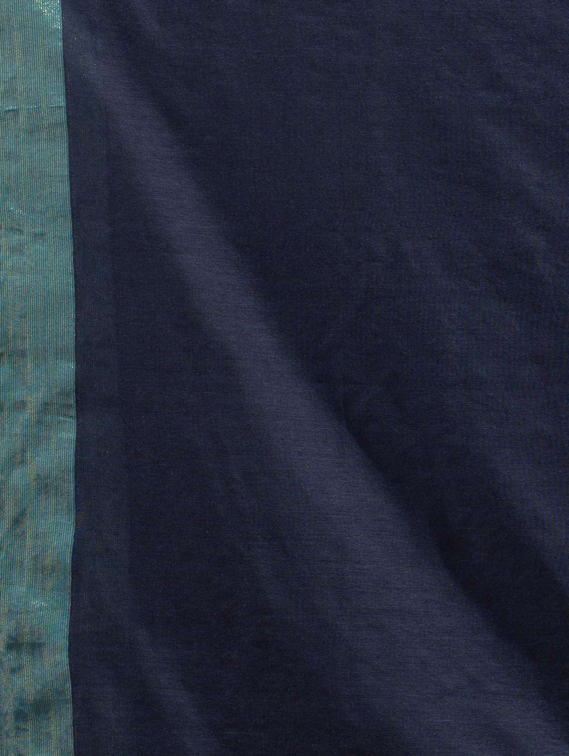 blue self design woven saree with blouse - 19866318 -  Standard Image - 3