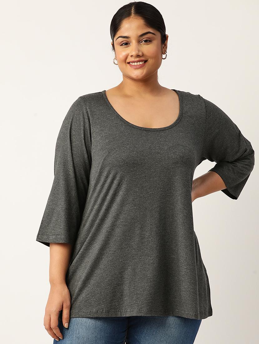 women plus size scoop neck top - 19866770 -  Zoom Image - 0