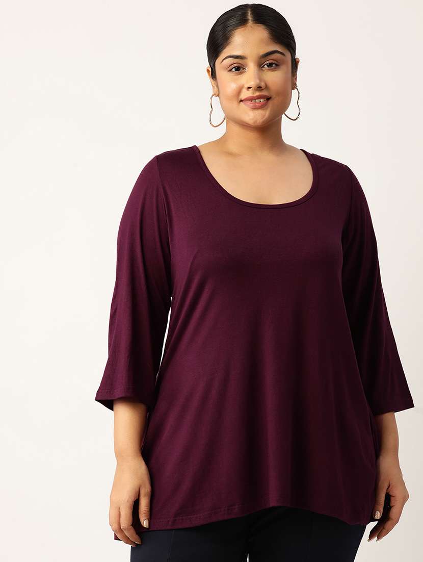 women's straight round neck top - 19866772 -  Zoom Image - 0