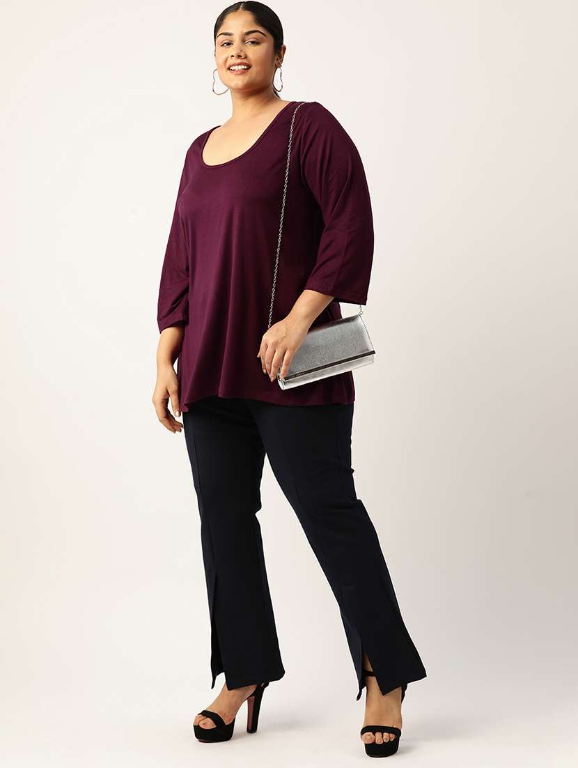 women's straight round neck top - 19866772 -  Standard Image - 3