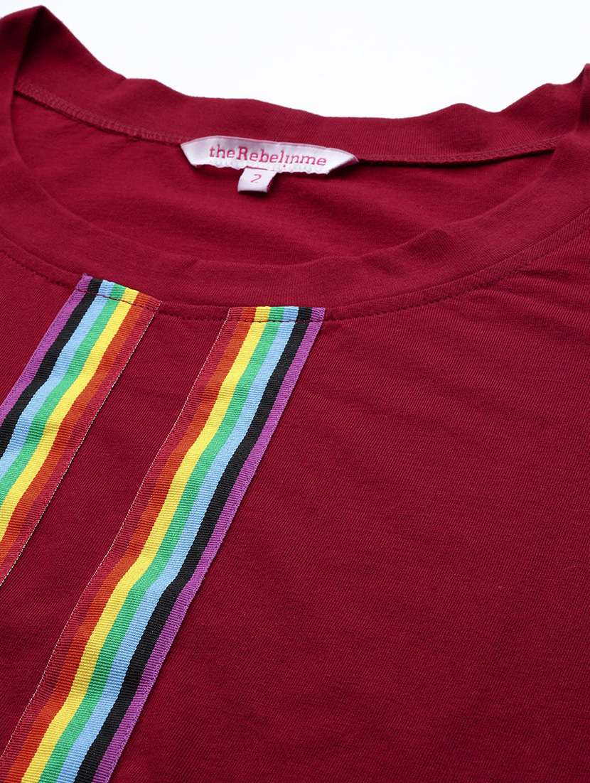 women's striped round neck t-shirt - 19866779 - Standard Image - 3