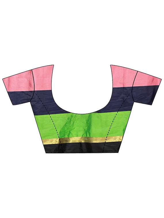 women's color block multi colored saree with blouse - 19866866 - Standard Image - 3