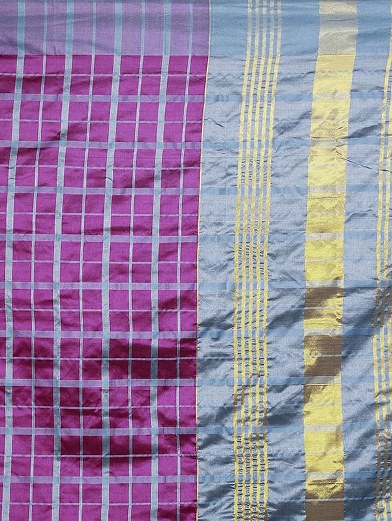 checkered printed saree - 19866876 - Standard Image - 3