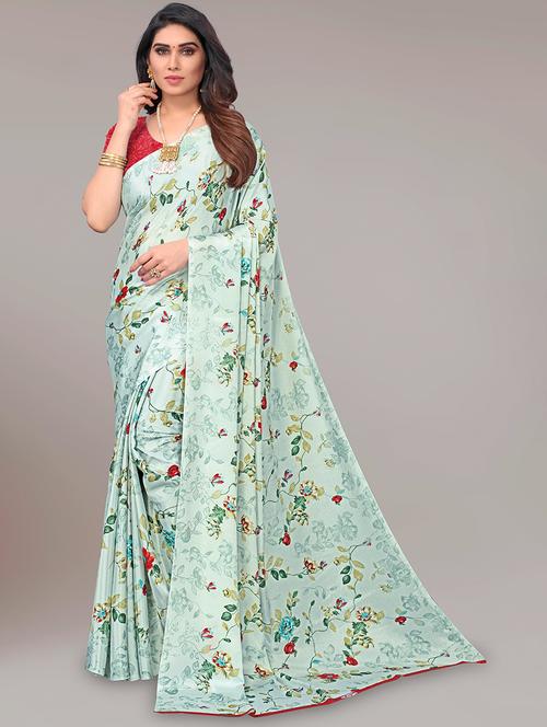 florals printed saree with blouse - 19866899 -  Standard Image - 0
