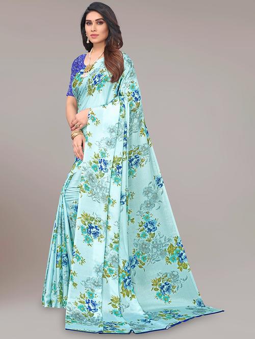 florals printed saree with blouse - 19866900 - Standard Image - 0