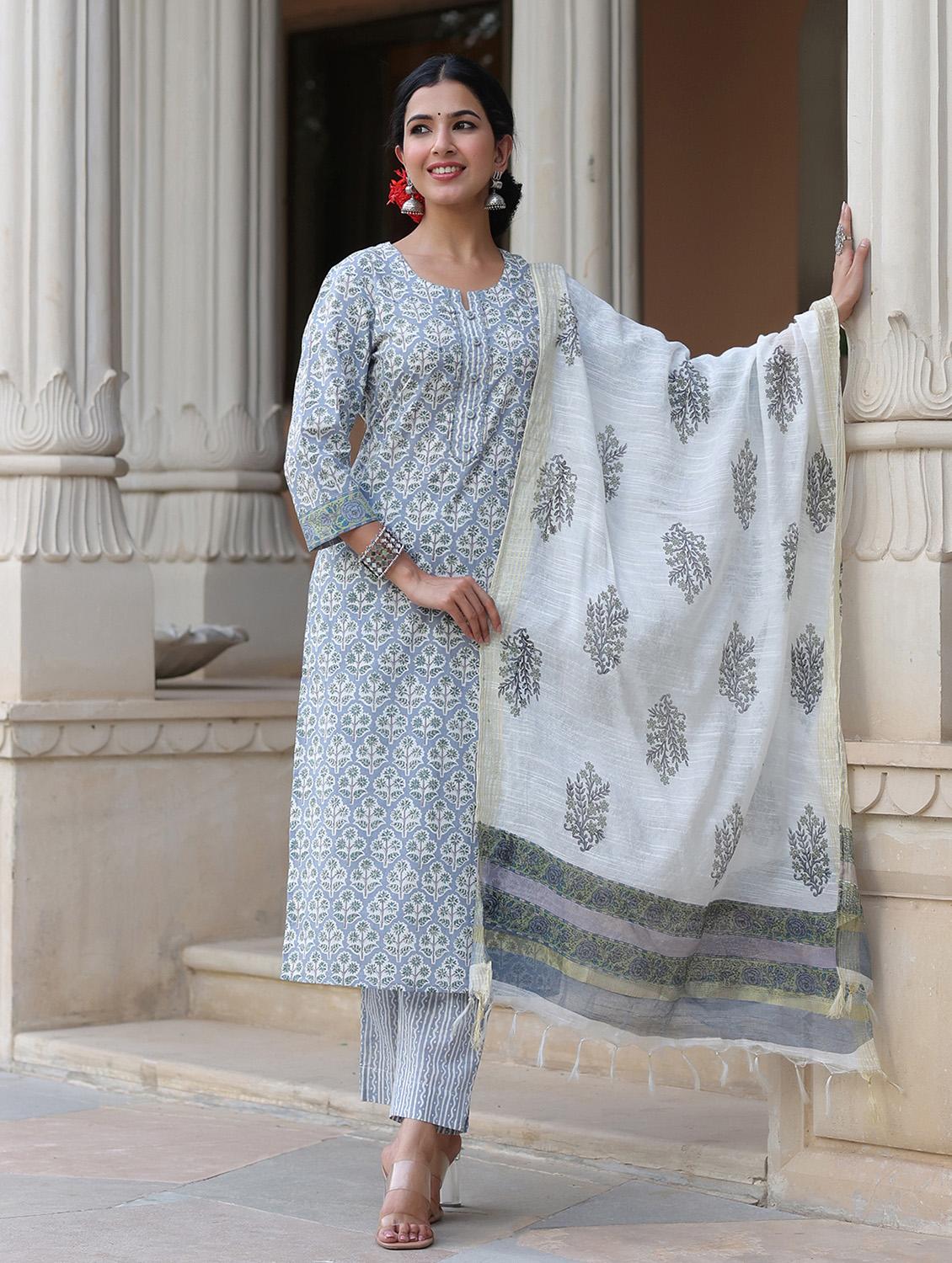 printed kurta pant set - 19866993 - Zoom Image - 0