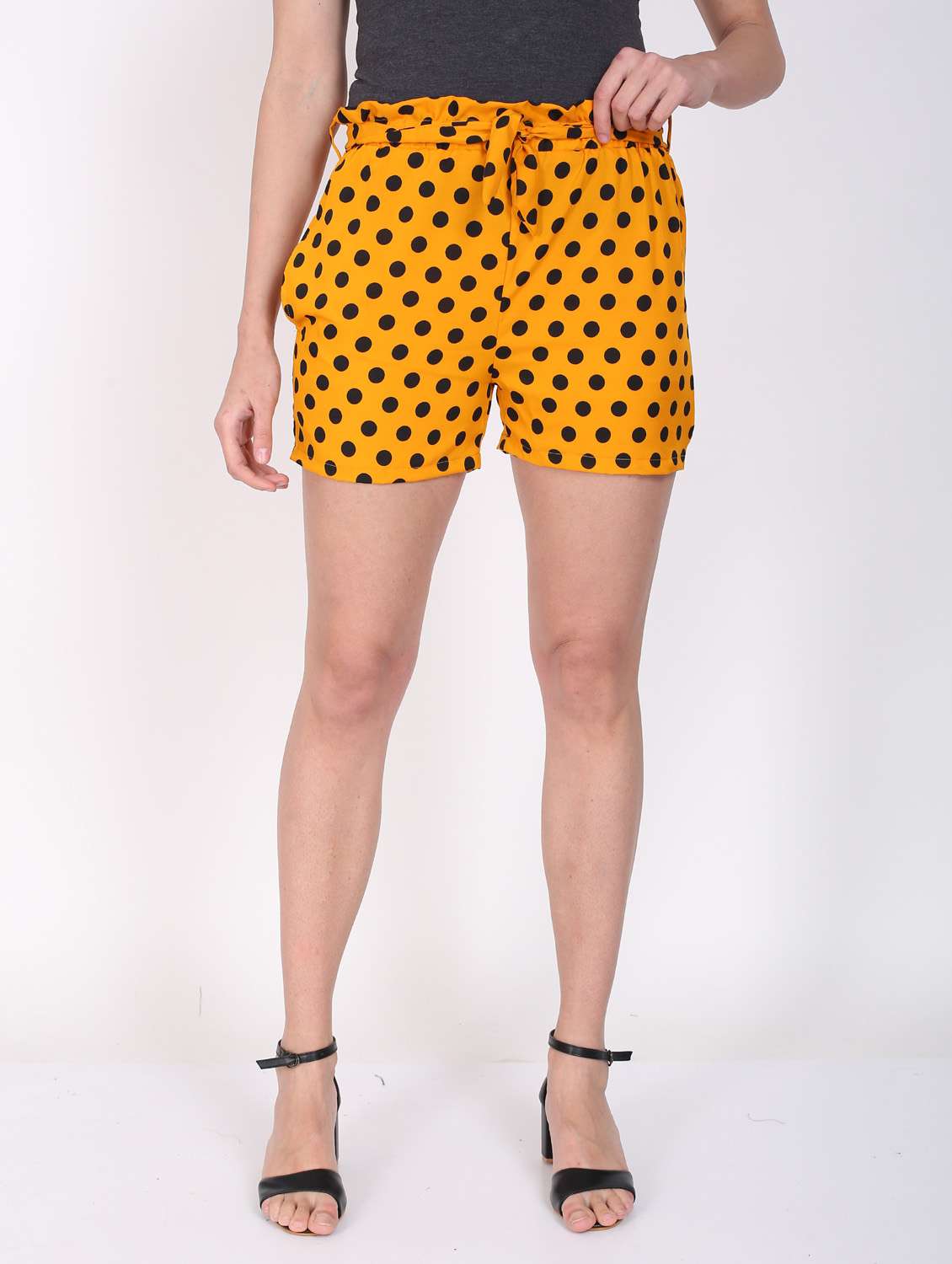 tie front printed shorts - 19867087 - Zoom Image - 0