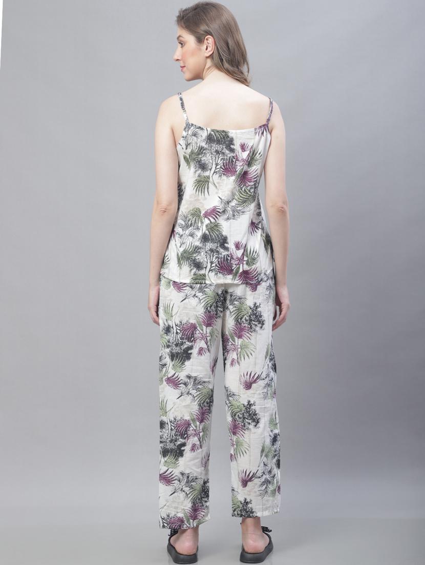 v-neck printed nightwear pyjama set - 19867439 - Standard Image - 3