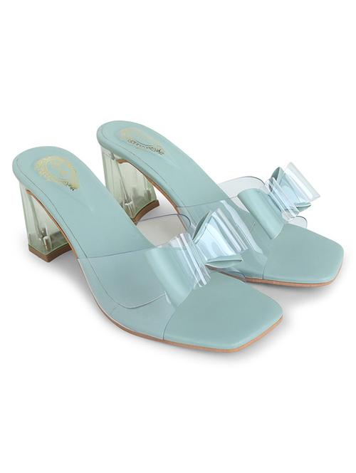 green synthetic slip on sandals - 19868229 -  Standard Image - 0