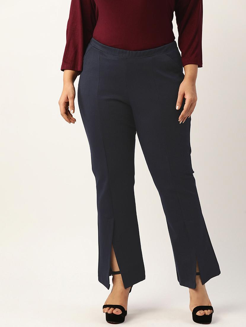 high rise solid flat front trouser - 19868293 - Zoom Image - 0