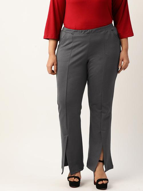 high rise solid flat front trouser - 19868294 -  Standard Image - 0