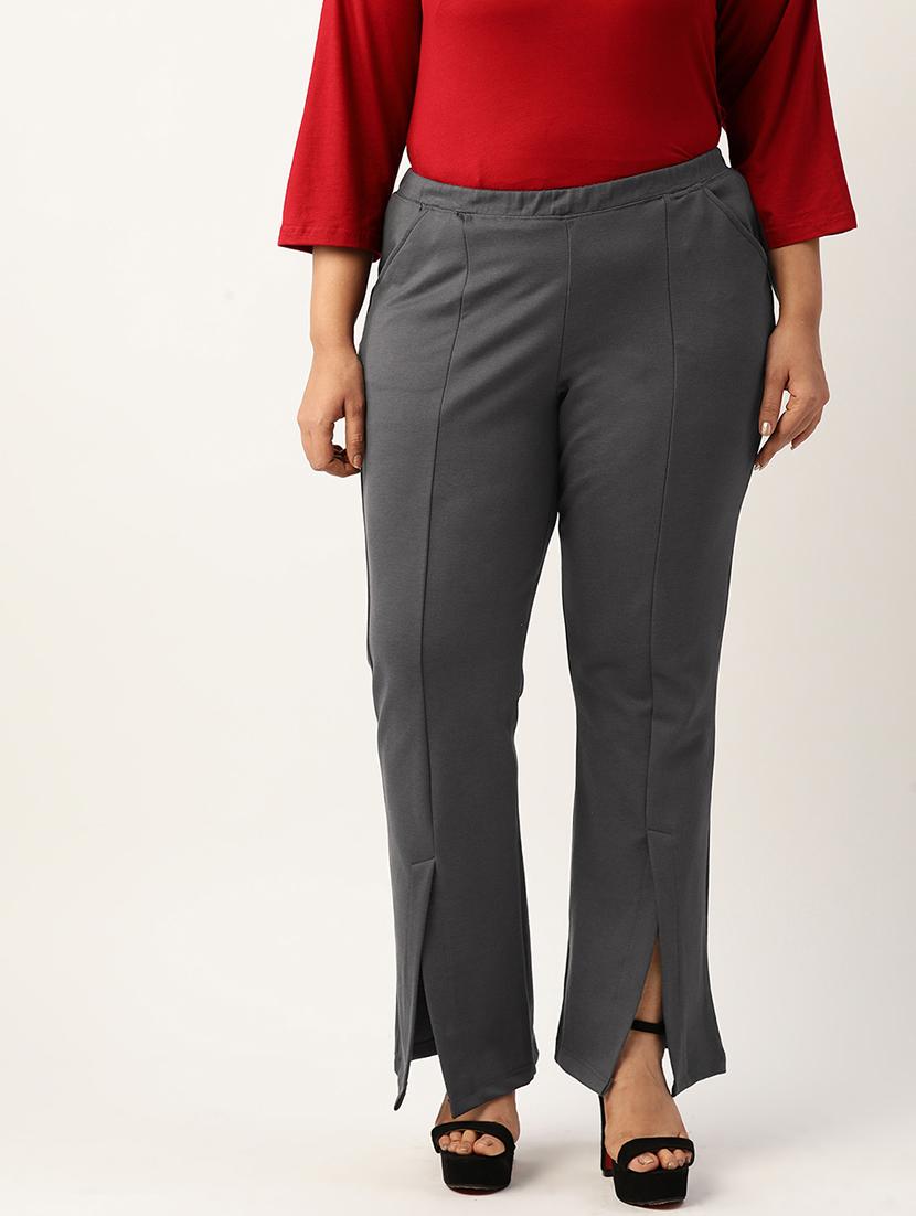 high rise solid flat front trouser - 19868294 -  Zoom Image - 0