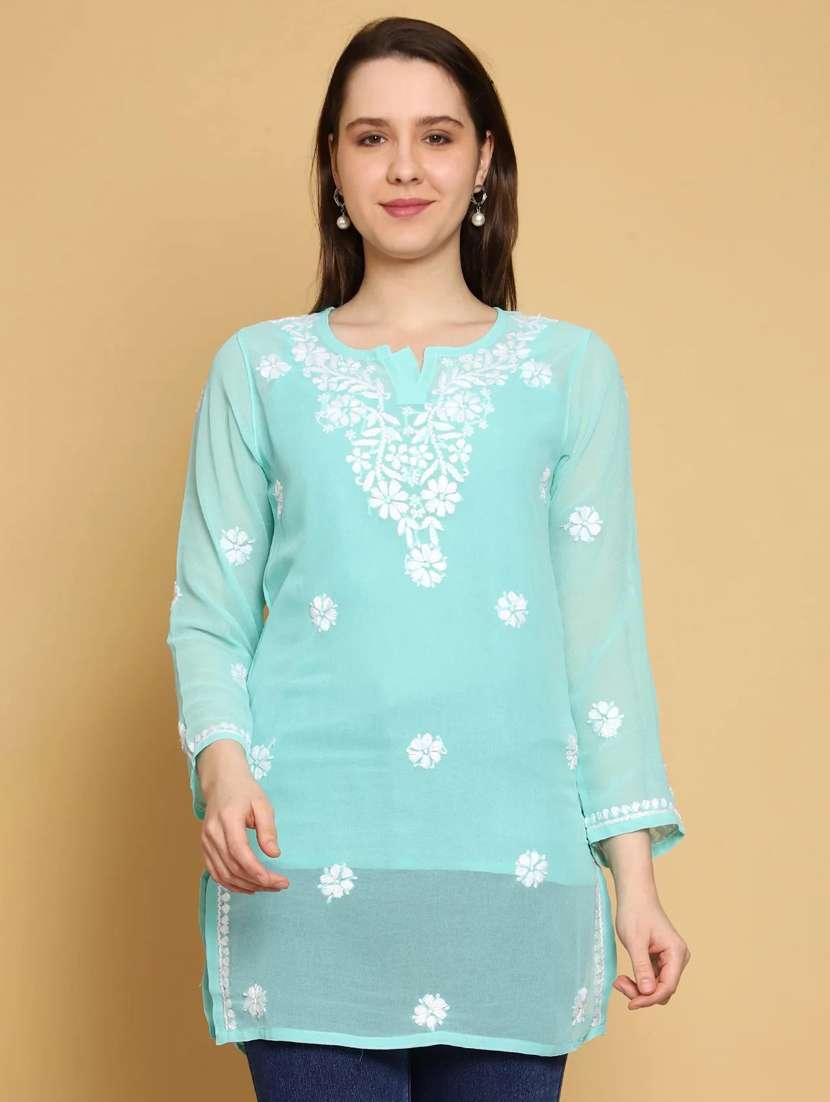 women hand embroidered straight kurti  - 19868564 -  Zoom Image - 0