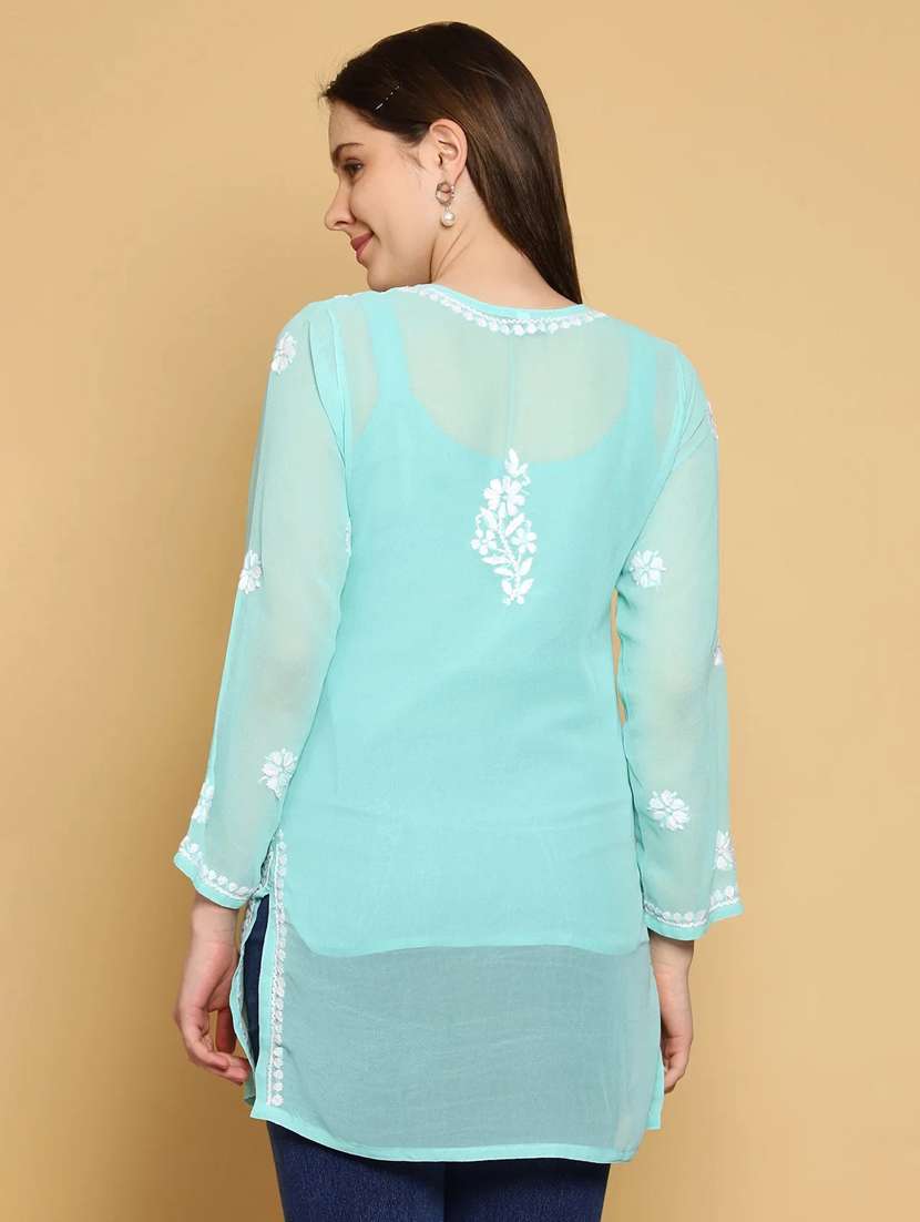 women hand embroidered straight kurti  - 19868564 -  Standard Image - 3