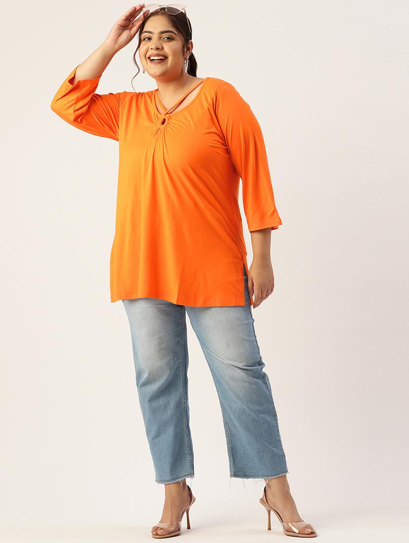 women's a line key hole neck top - 19868679 - Standard Image - 3