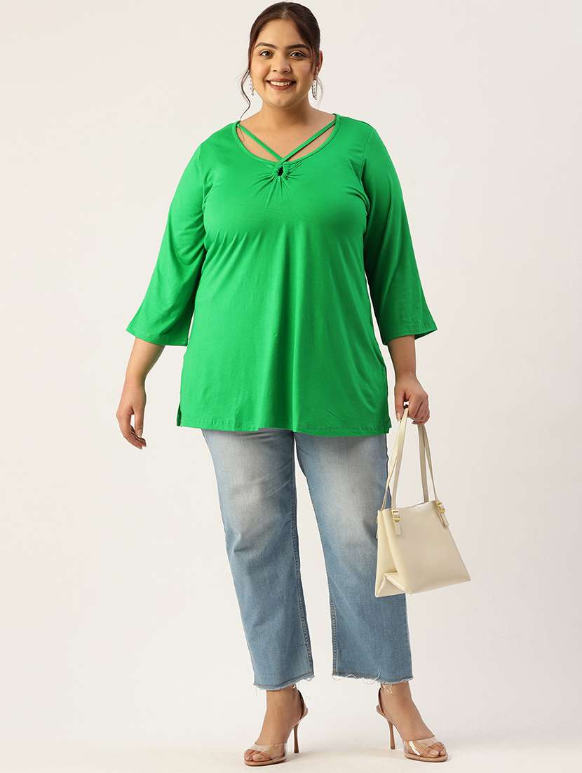 women's a line key hole neck top - 19868680 -  Standard Image - 3