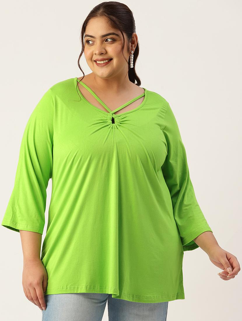 women's straight key hole neck top - 19868681 - Zoom Image - 0
