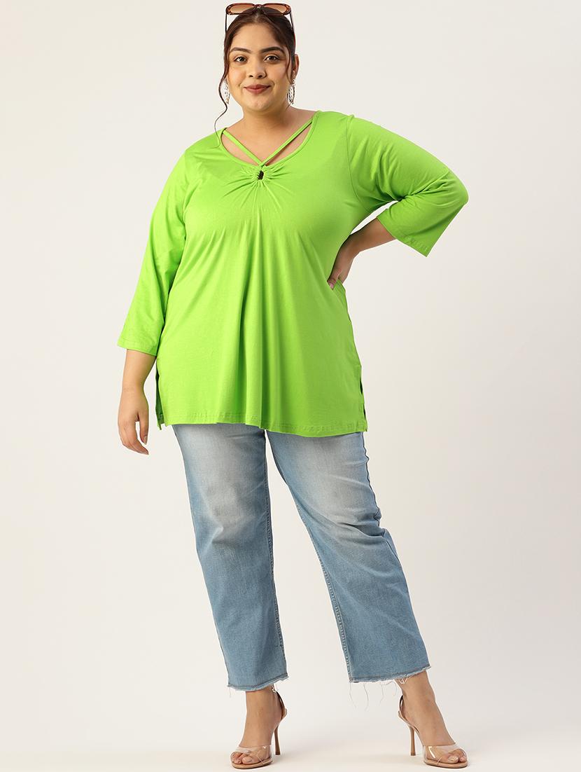 women's straight key hole neck top - 19868681 - Standard Image - 3
