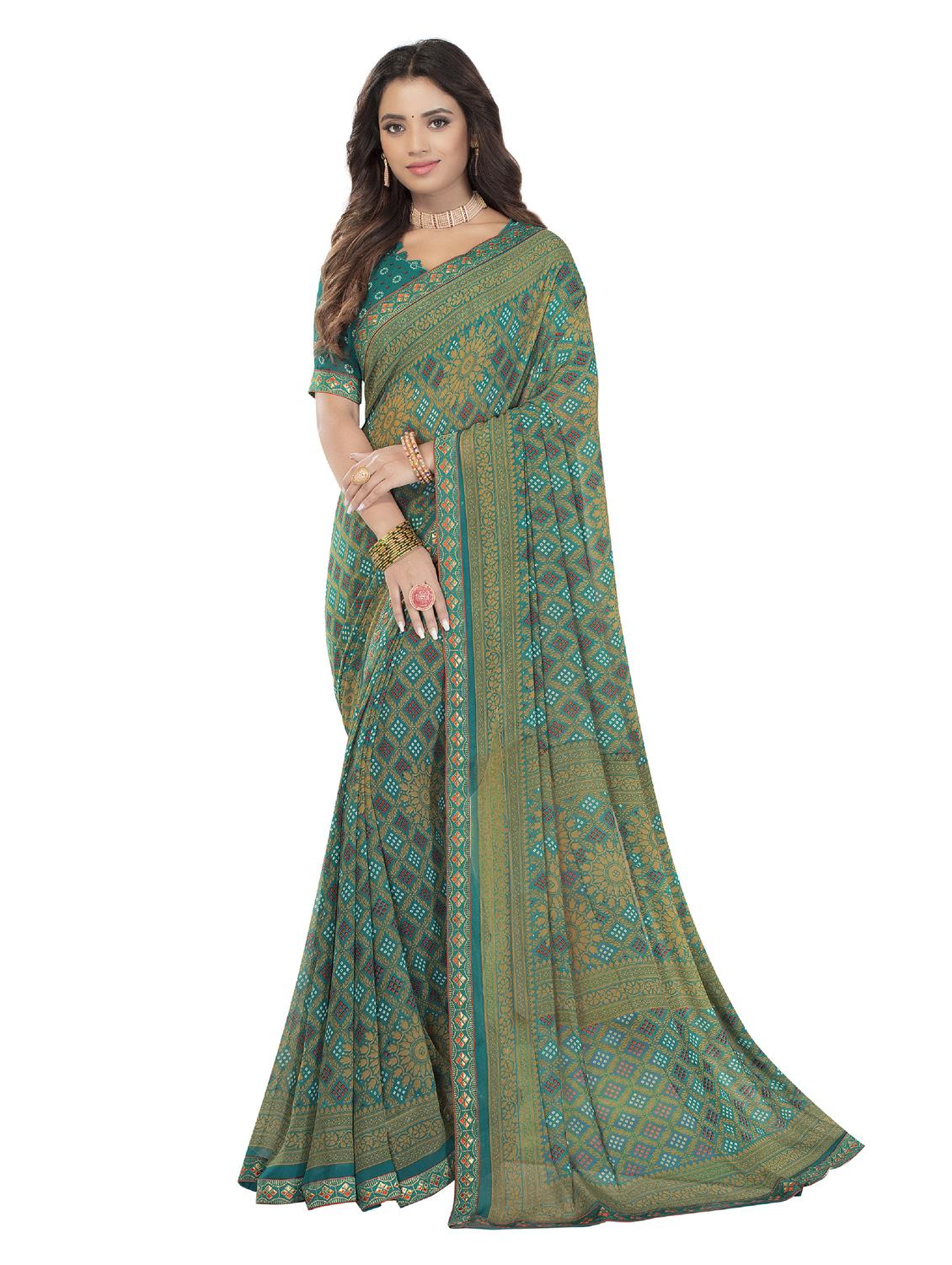 printed saree with blouse - 19869010 - Zoom Image - 0