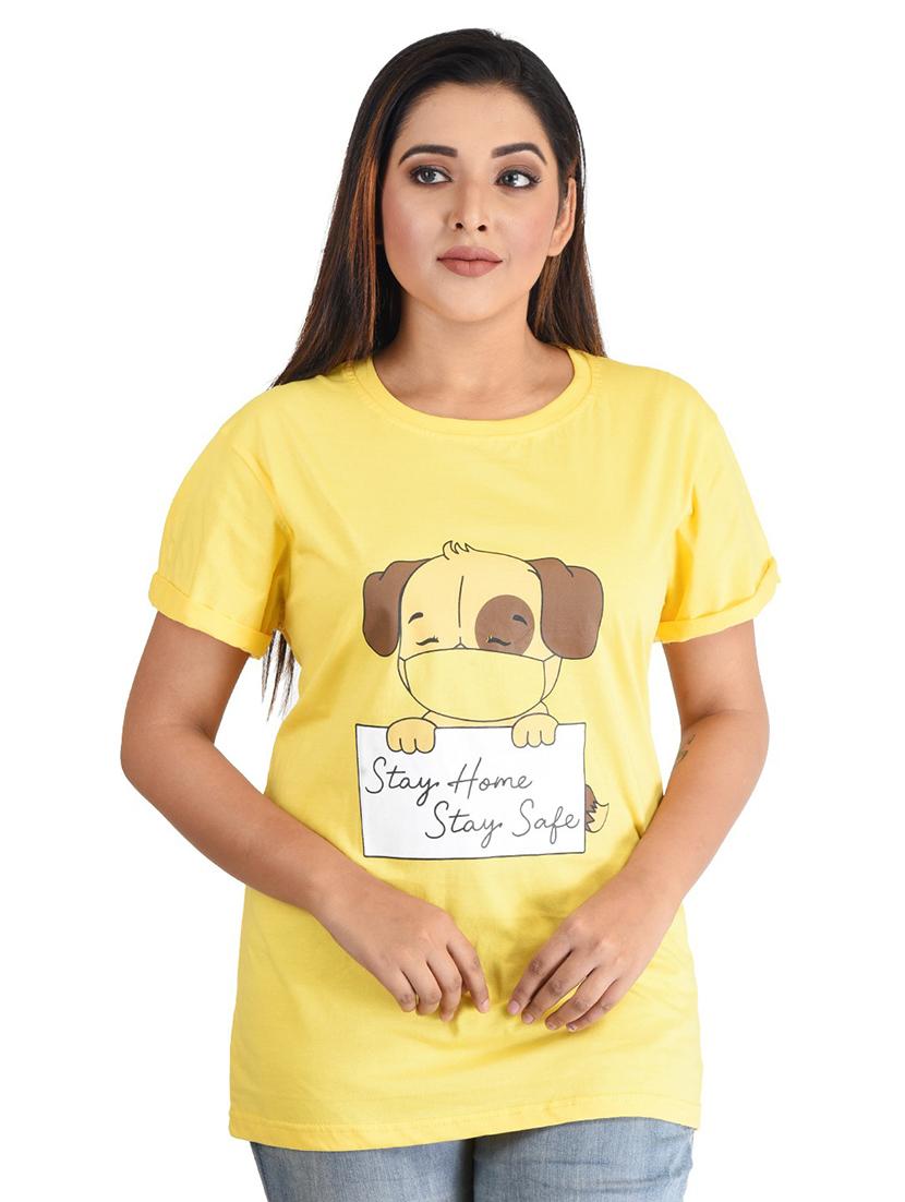 round neck printed regular tee - 19869087 - Zoom Image - 0