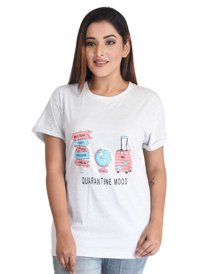 round neck printed regular tee - 19869089 - Zoom Image - 0