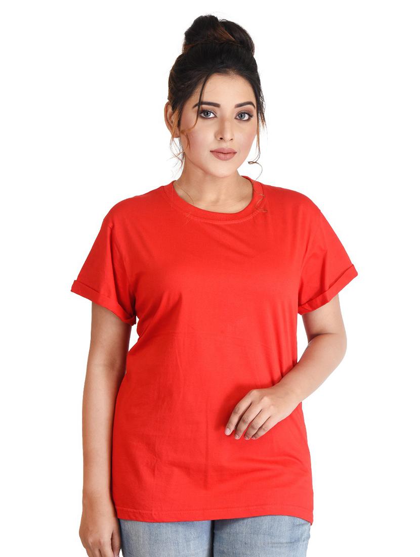 red solid regular t-shirt - 19869135 - Zoom Image - 0