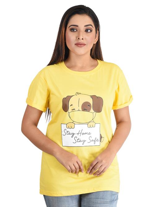 yellow printed regular t-shirt  - 19869136 -  Standard Image - 0