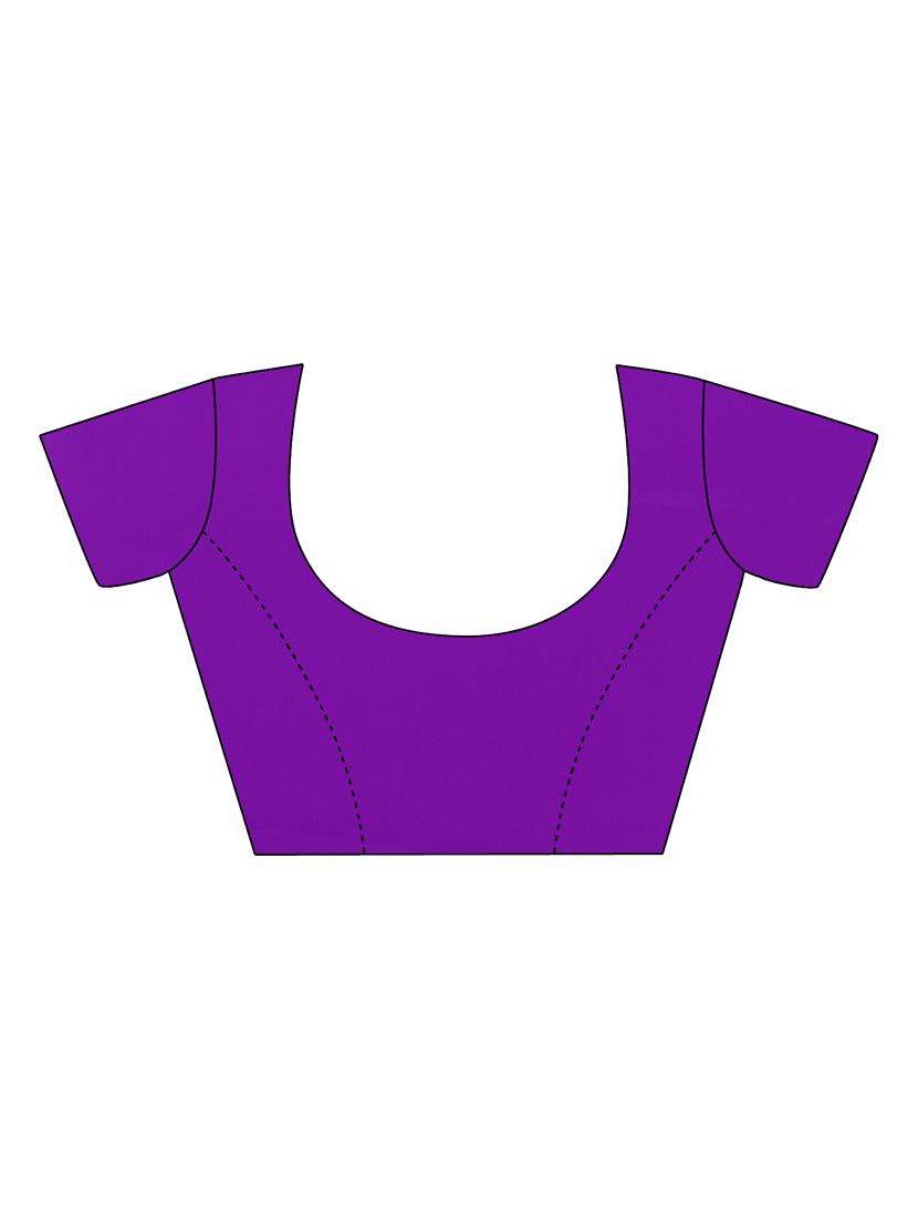women's solid purple colored saree with blouse - 19870384 -  Standard Image - 3