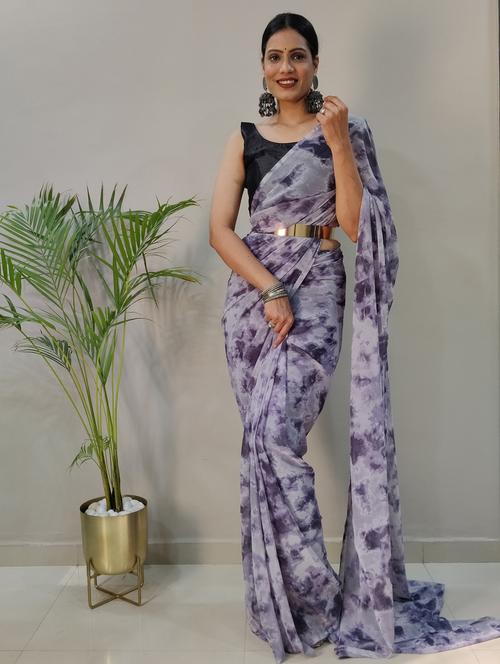 self design printed saree with blouse - 19870827 - Standard Image - 0
