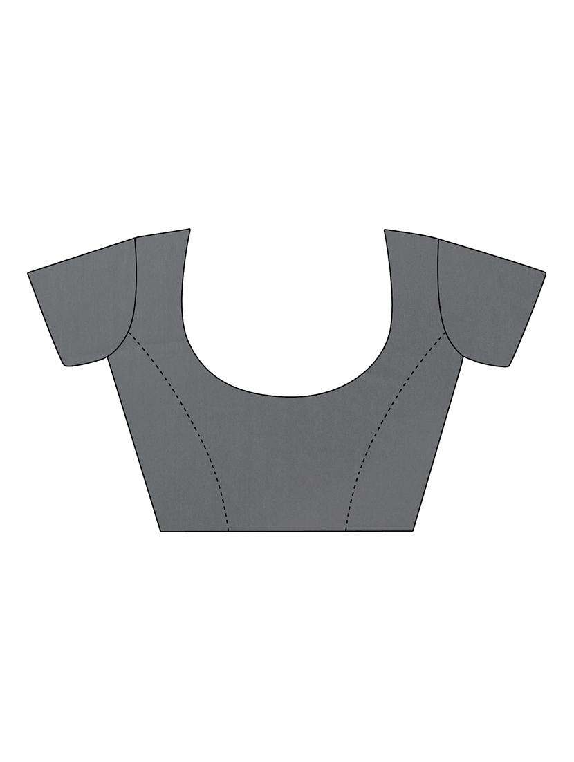 women solid plain saree with blouse - 19870861 -  Standard Image - 3