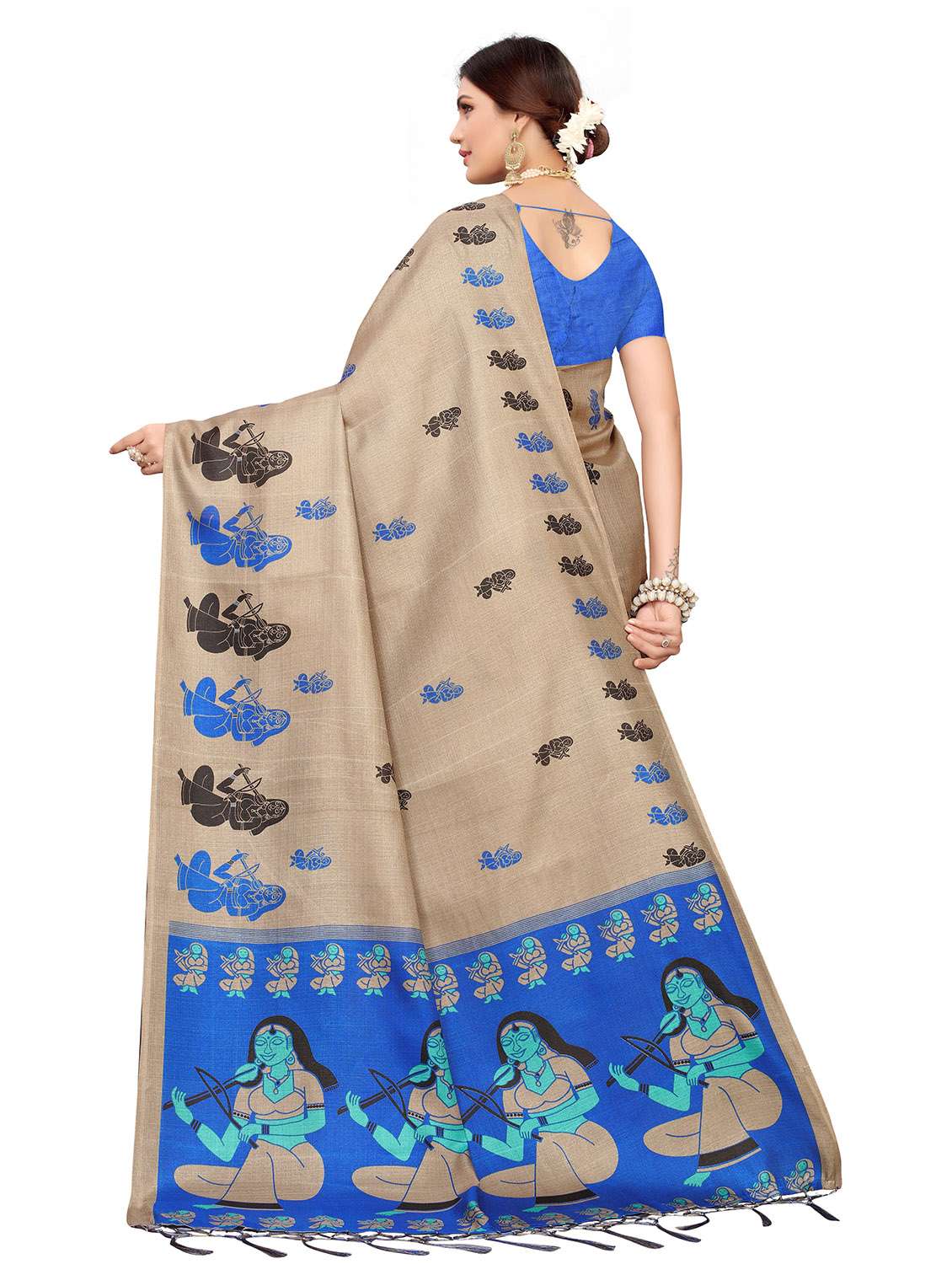 self design printed saree - 19870918 - Standard Image - 3