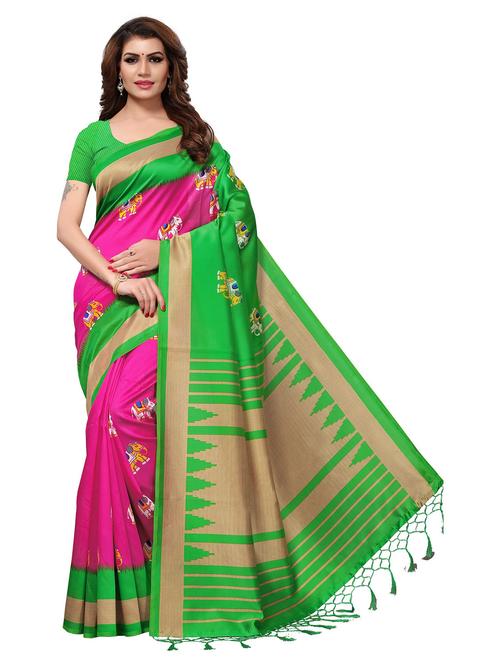 self design printed saree with blouse - 19870923 - Standard Image - 0