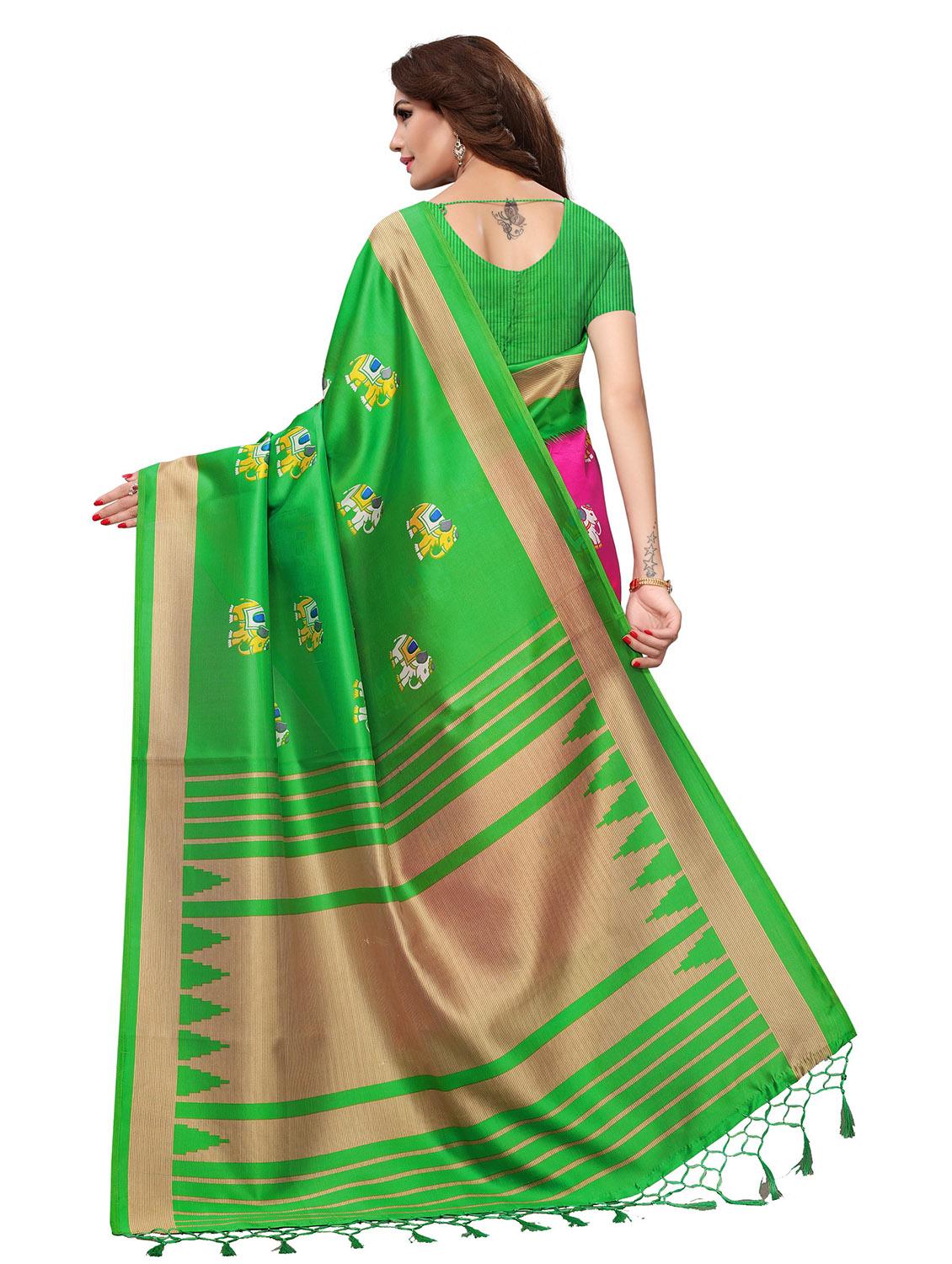 self design printed saree with blouse - 19870923 - Standard Image - 3