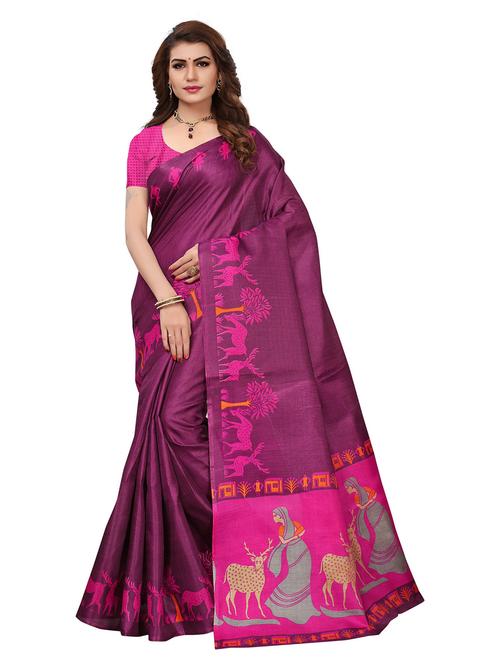 self design printed saree with blouse - 19870924 - Standard Image - 0