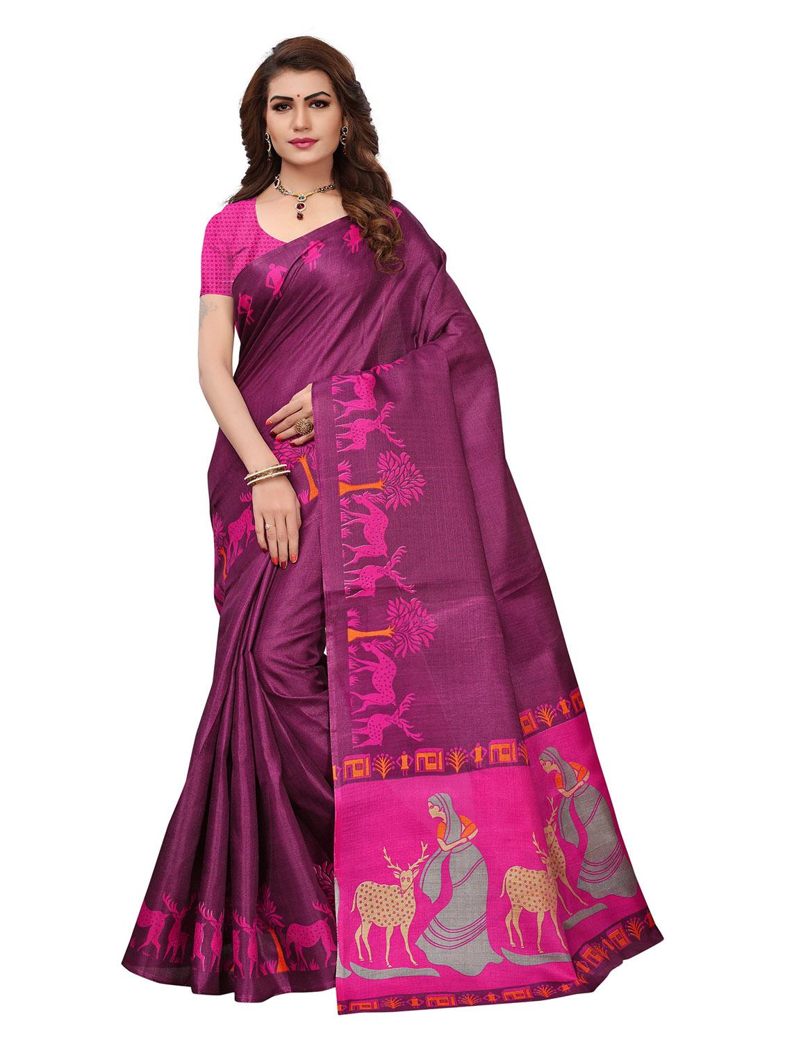 self design printed saree with blouse - 19870931 - Zoom Image - 0