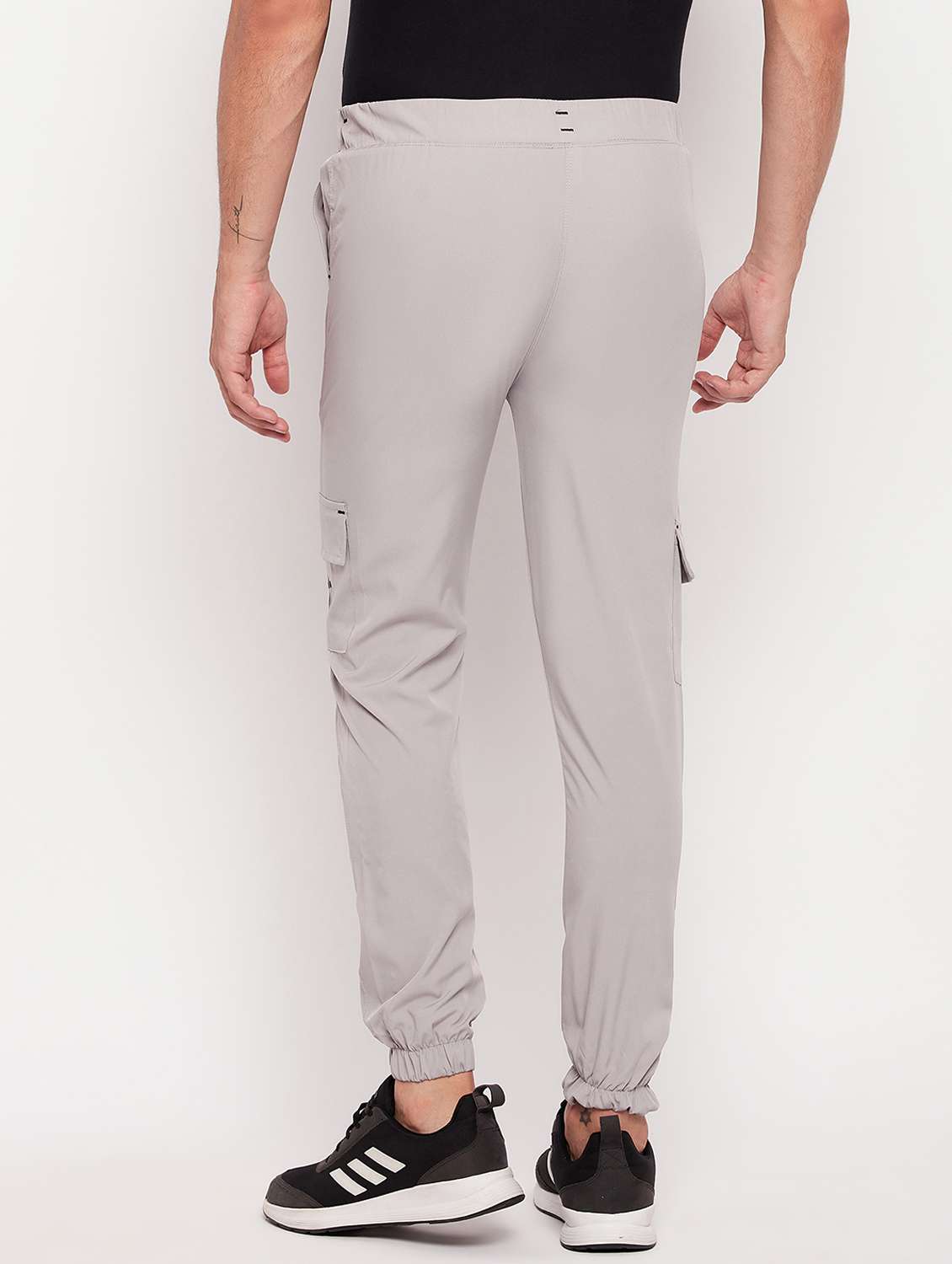 grey solid polyester jogger - 19871043 -  Standard Image - 3