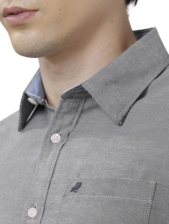 grey cotton blend casual shirt - 19871239 - Standard Image - 3