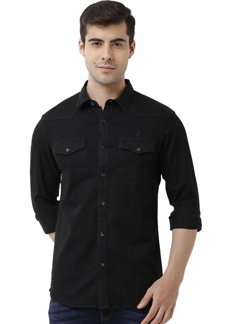 blue cotton blend casual shirt - 19871258 -  Standard Image - 0