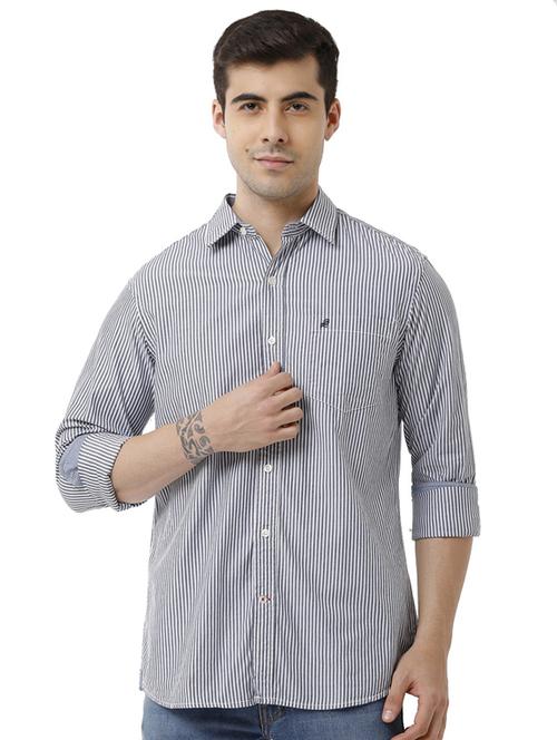 grey cotton blend casual shirt - 19871275 -  Standard Image - 0