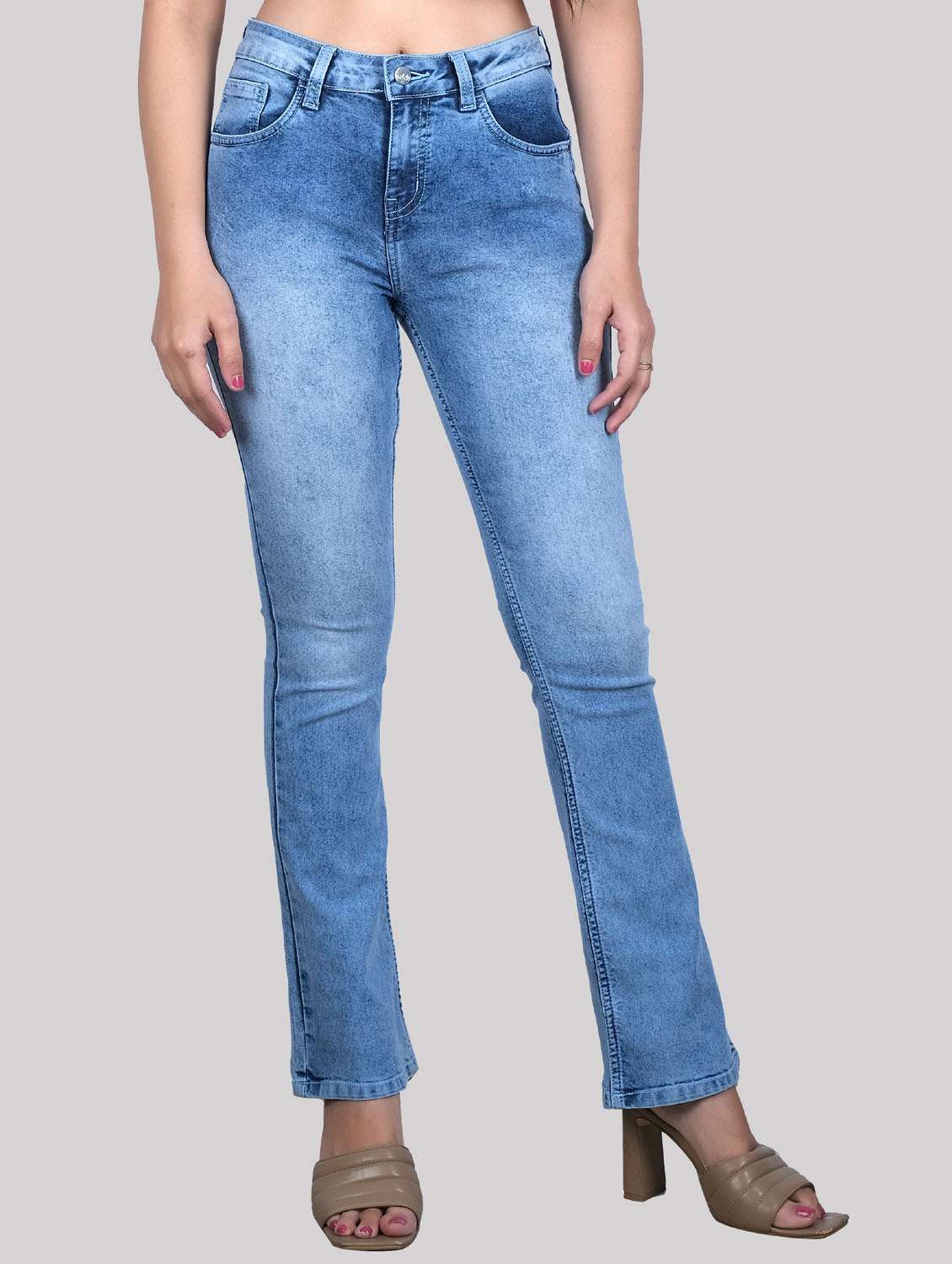 blue stone wash boot cut jeans - 19871786 - Zoom Image - 0