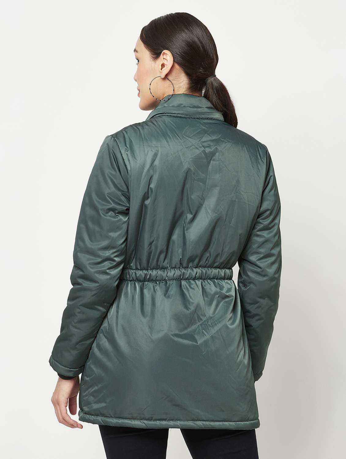 green solid polyester jacket - 19872895 - Standard Image - 3