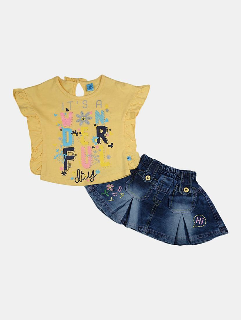 girls printed skirt top set - 19873043 -  Zoom Image - 0