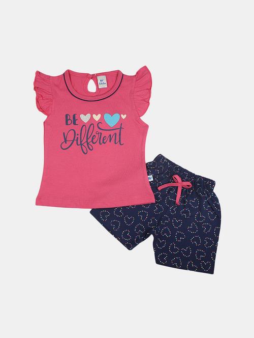 girls printed t shirt and shorts set - 19873259 - Standard Image - 0