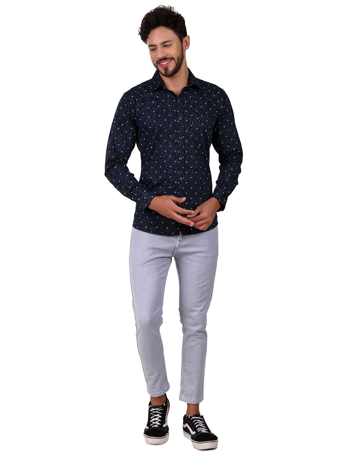 mens printed casual shirt - 19874662 - Standard Image - 3