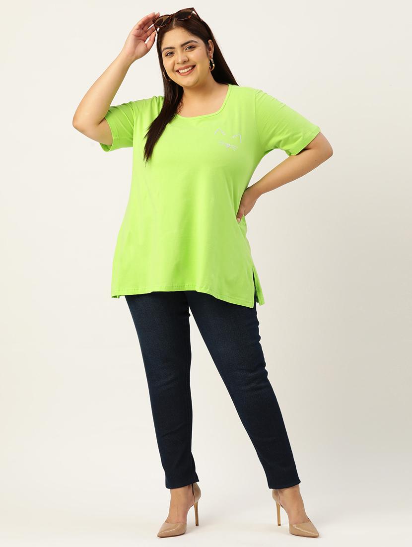 women's plain round neck t-shirt - 19874756 - Standard Image - 3
