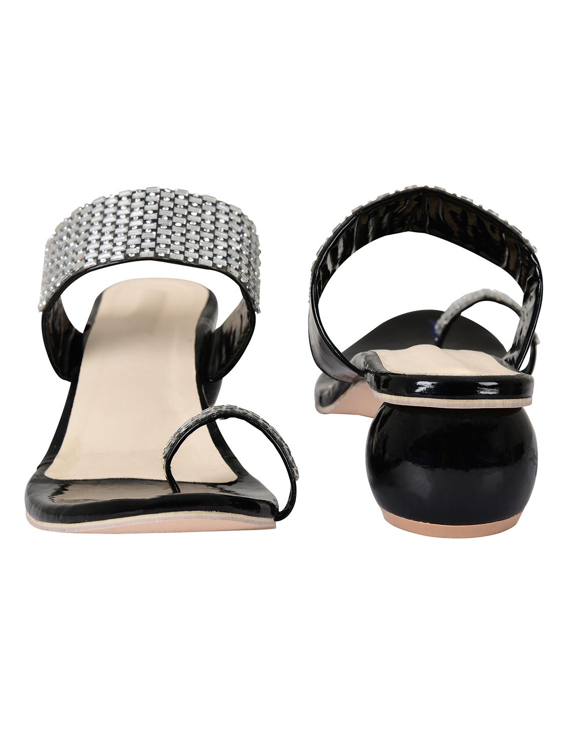 black patent leather slip on sandals - 19874814 - Standard Image - 3