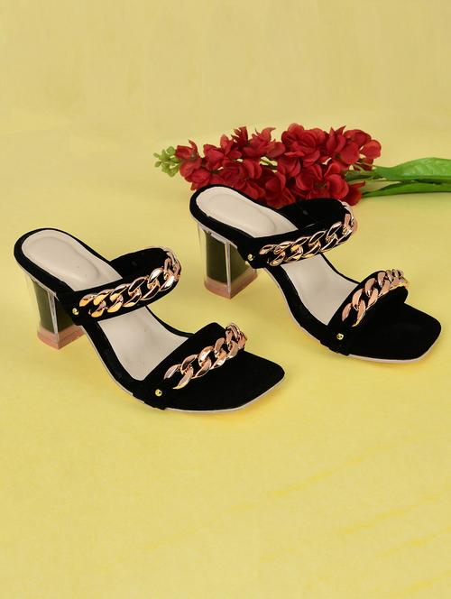 black suede slip on sandals - 19874821 - Standard Image - 0