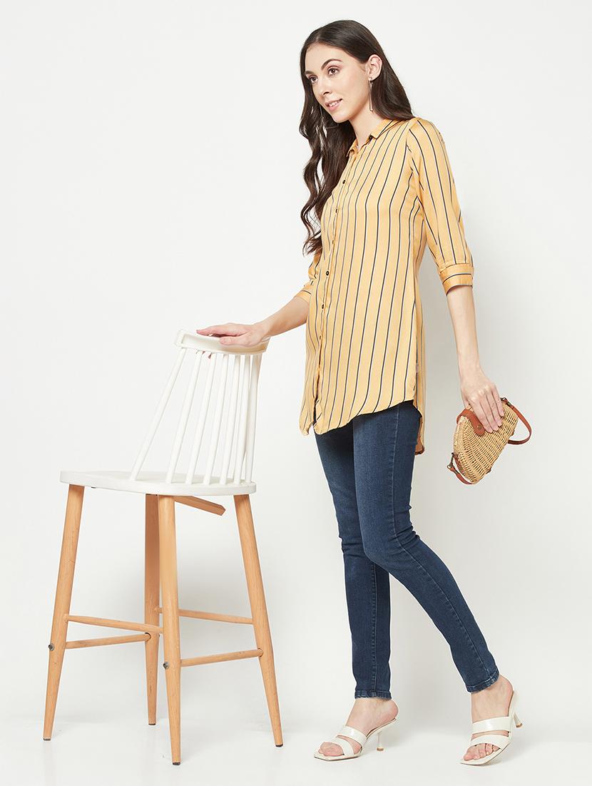 orange striped long shirt - 19874834 - Standard Image - 3