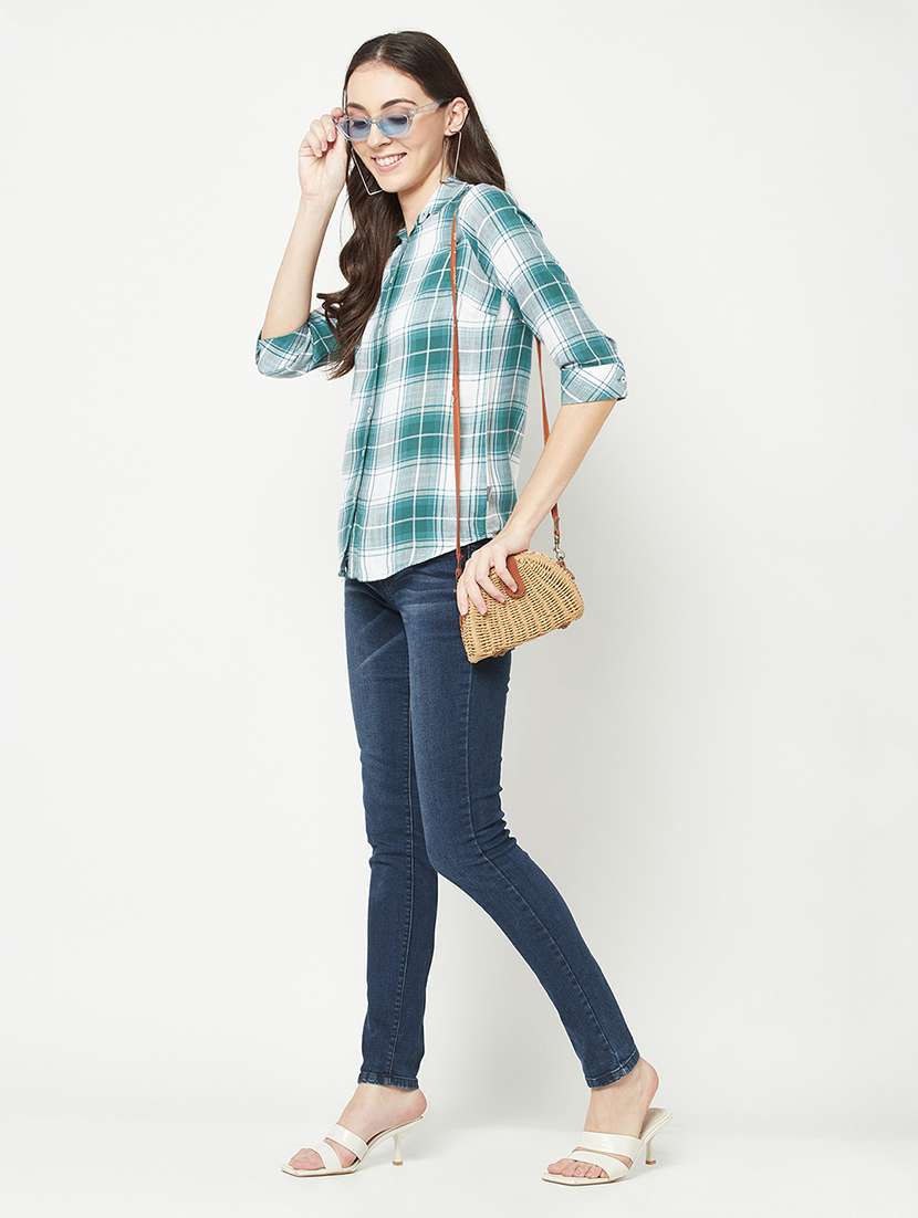 blue check print regular shirt - 19874846 -  Standard Image - 3